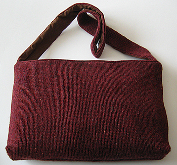 maroon wool felted bag